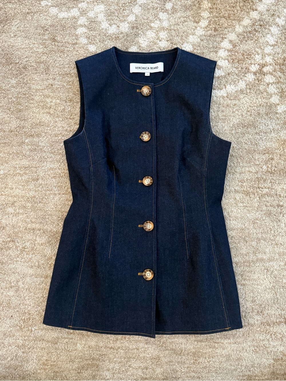 NWOT Veronica Beard Denim Button Up Shirt Vest